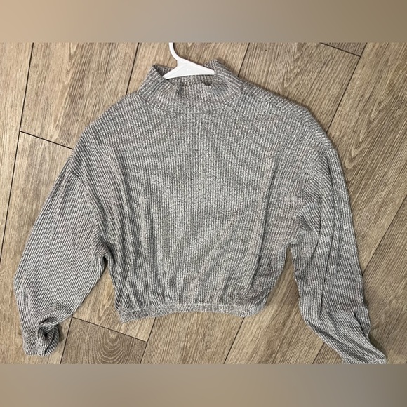 Garage Gray Crew Neck Ribbed Sweater - Picture 3 of 5